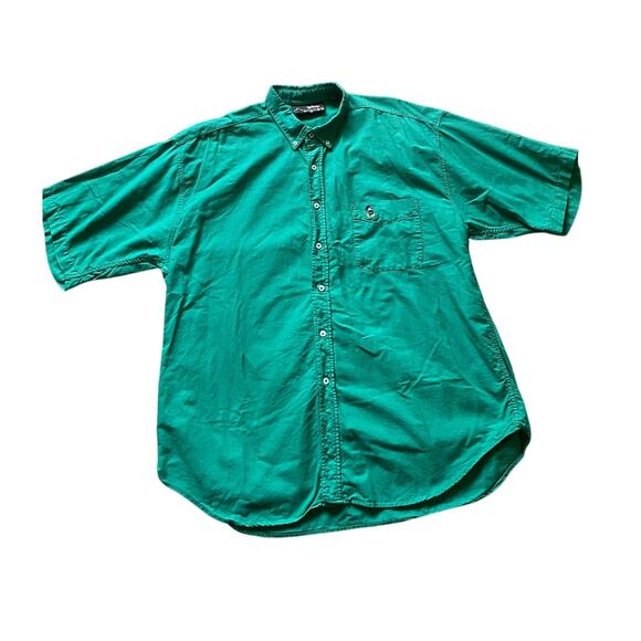 Disney Originals Mens/Teens Green Button-Down Shirt Large Embroidered Mickey - Picture 5 of 8